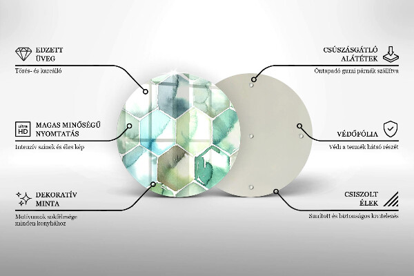 Krájecí prkénko skleněné Akvarel šestiúhelníky