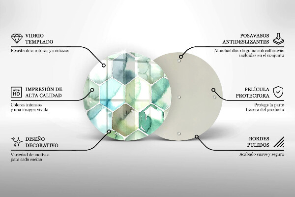 Krájecí prkénko skleněné Akvarel šestiúhelníky