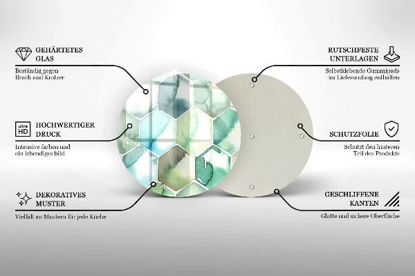 Krájecí prkénko skleněné Akvarel šestiúhelníky