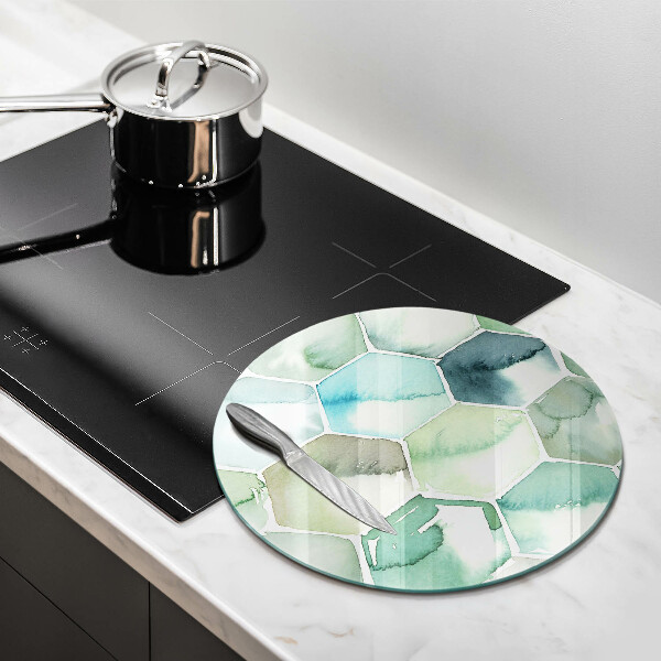 Krájecí prkénko skleněné Akvarel šestiúhelníky