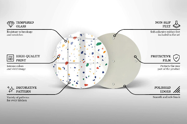 Skleněná deska do kuchyně Barevná kamenina