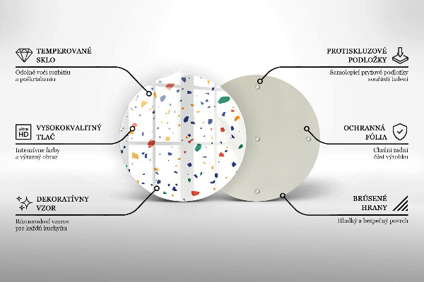 Skleněná deska do kuchyně Barevná kamenina