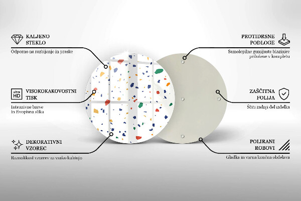 Skleněná deska do kuchyně Barevná kamenina