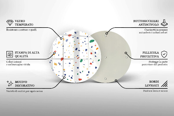Skleněná deska do kuchyně Barevná kamenina