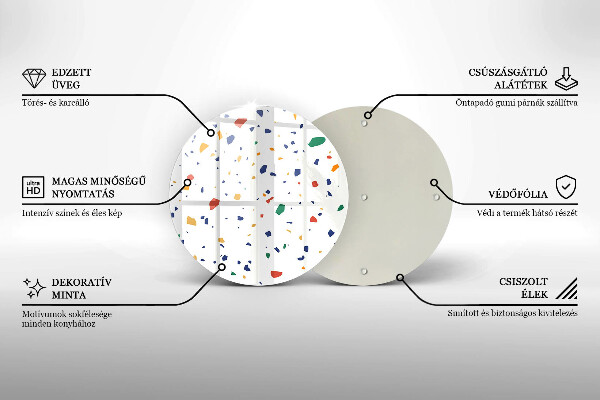 Skleněná deska do kuchyně Barevná kamenina