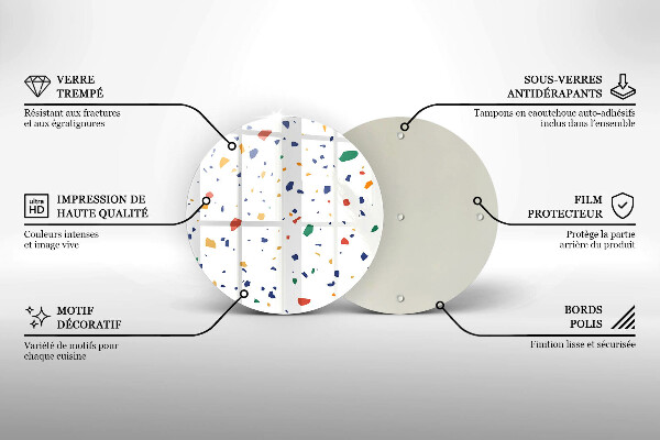 Skleněná deska do kuchyně Barevná kamenina