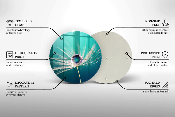 Skleněná deska do kuchyně Rosa na pampelišce
