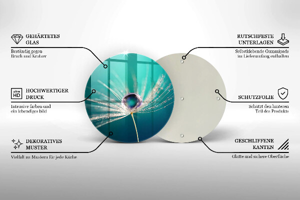 Skleněná deska do kuchyně Rosa na pampelišce