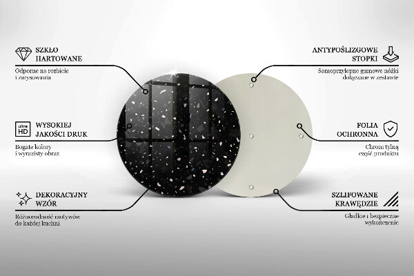 Skleněné krájecí prkénko Tmavá kamenina