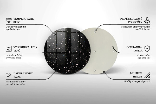 Skleněné krájecí prkénko Tmavá kamenina