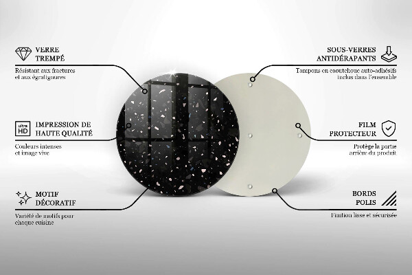 Skleněné krájecí prkénko Tmavá kamenina