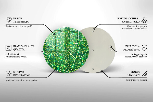 Skleněné krájecí prkénko Struktura listu
