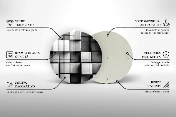 Skleněné krájecí prkénko 3d geometrie pozadí