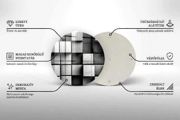 Skleněné krájecí prkénko 3d geometrie pozadí