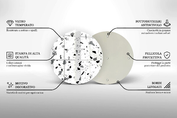 Skleněné krájecí prkénko Dekorativní kamenina