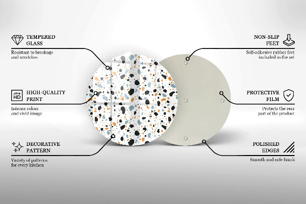 Skleněné krájecí prkénko Dekorativní kamenina
