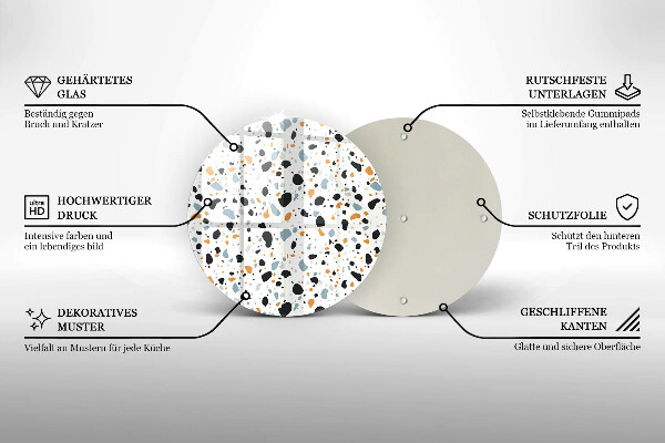 Skleněné krájecí prkénko Dekorativní kamenina