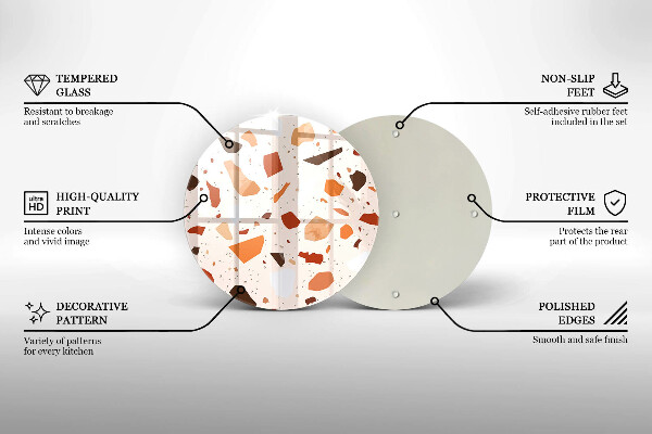 Skleněné krájecí prkénko Dekorativní kamenina