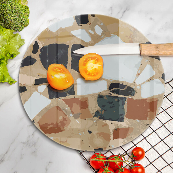 Skleněné krájecí prkénko Dekorativní kameny talíř