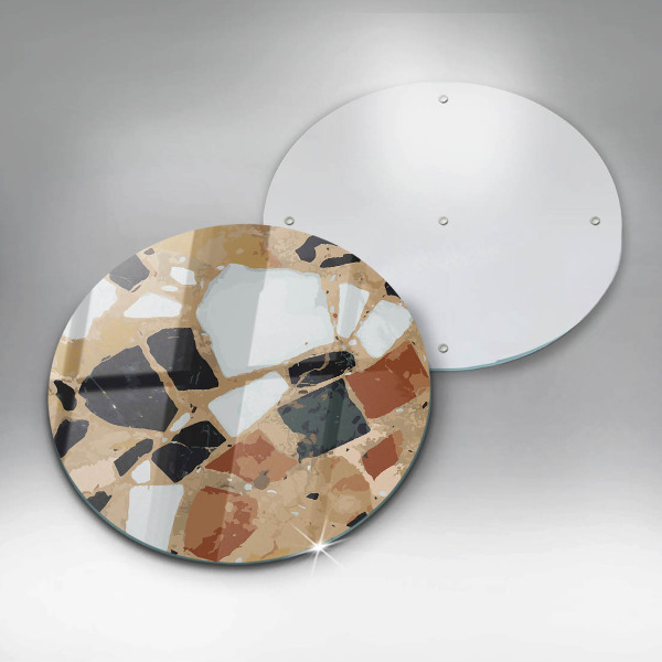 Skleněné krájecí prkénko Dekorativní kameny talíř