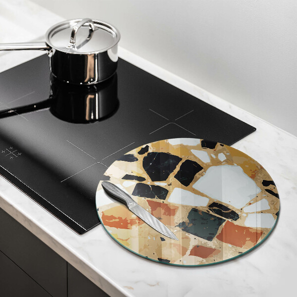 Skleněné krájecí prkénko Dekorativní kameny talíř