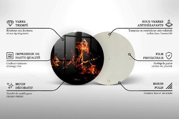 Skleněné krájecí prkénko Zapal živý plamen