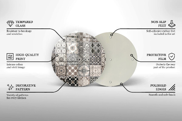 Skleněná deska do kuchyně Dekorativní dlaždice