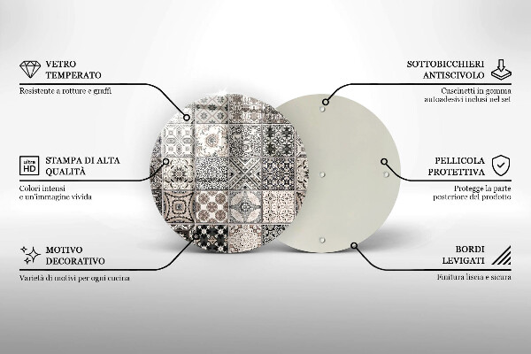 Skleněná deska do kuchyně Dekorativní dlaždice