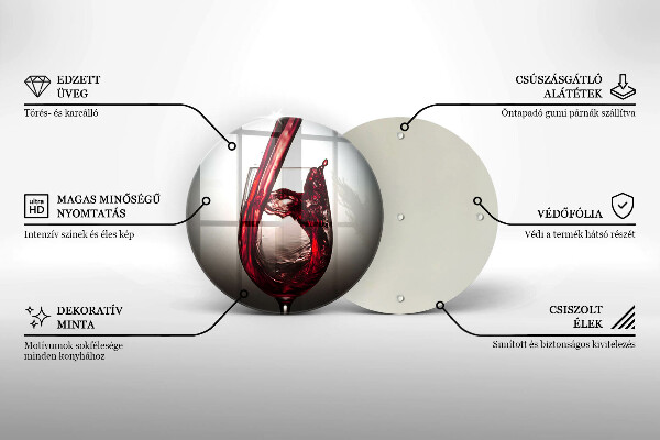 Skleněná deska do kuchyně Sklo a červené víno
