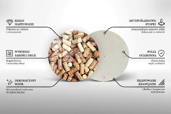 Skleněná deska do kuchyně Vzor bezešvé zátky na víno