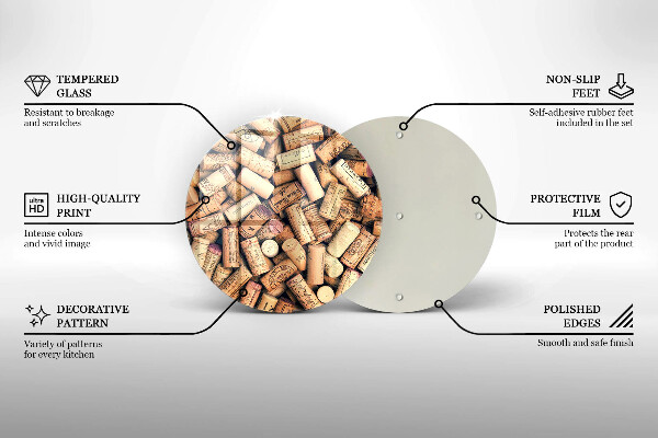 Skleněná deska do kuchyně Vzor bezešvé zátky na víno