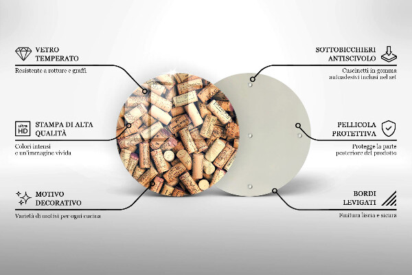 Skleněná deska do kuchyně Vzor bezešvé zátky na víno