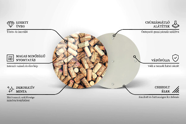 Skleněná deska do kuchyně Vzor bezešvé zátky na víno