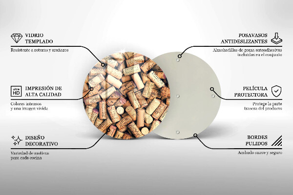 Skleněná deska do kuchyně Vzor bezešvé zátky na víno