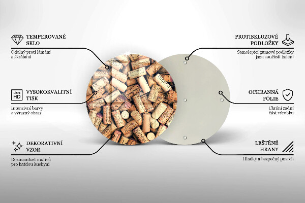 Skleněná deska do kuchyně Vzor bezešvé zátky na víno