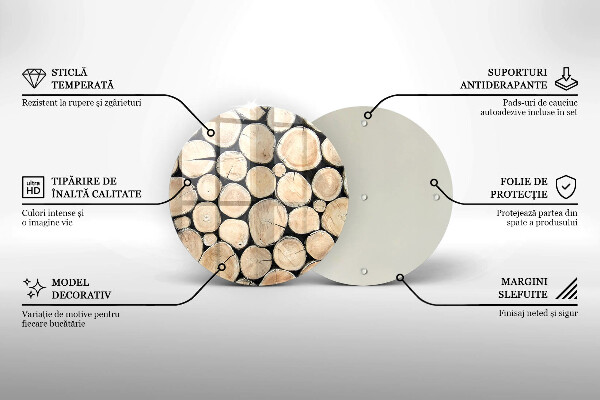 Skleněná deska do kuchyně Dřevěné kmeny stromů