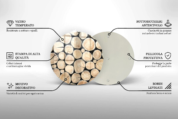 Skleněná deska do kuchyně Dřevěné kmeny stromů