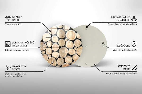 Skleněná deska do kuchyně Dřevěné kmeny stromů