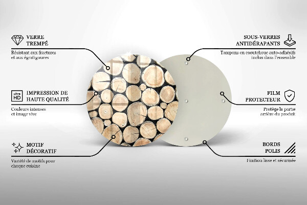 Skleněná deska do kuchyně Dřevěné kmeny stromů