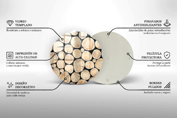 Skleněná deska do kuchyně Dřevěné kmeny stromů