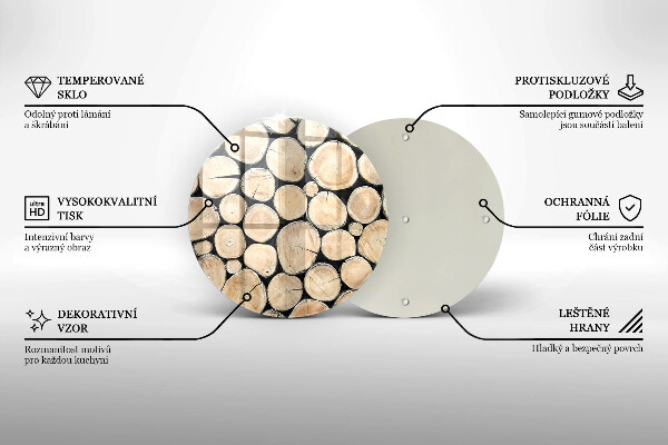 Skleněná deska do kuchyně Dřevěné kmeny stromů