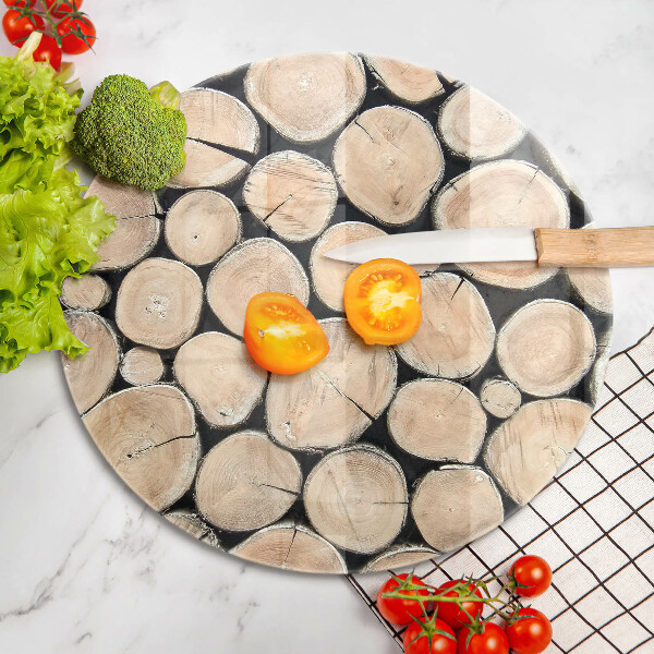 Skleněná deska do kuchyně Dřevěné kmeny stromů