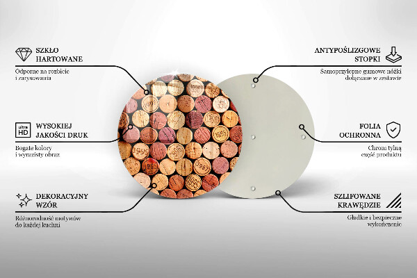 Skleněná deska do kuchyně Vzor vínové zátky