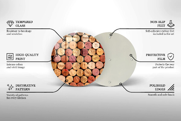 Skleněná deska do kuchyně Vzor vínové zátky