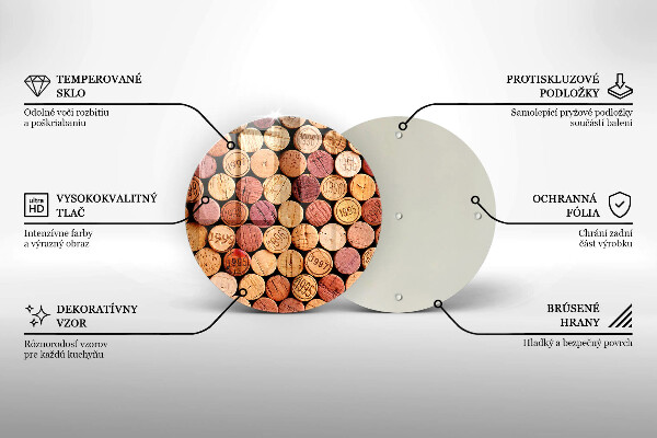 Skleněná deska do kuchyně Vzor vínové zátky