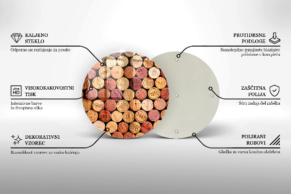 Skleněná deska do kuchyně Vzor vínové zátky