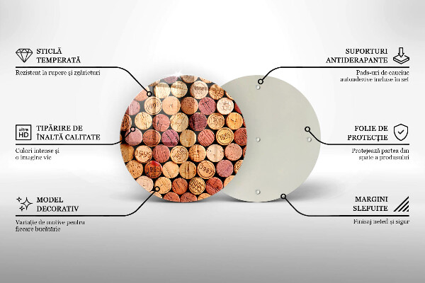 Skleněná deska do kuchyně Vzor vínové zátky