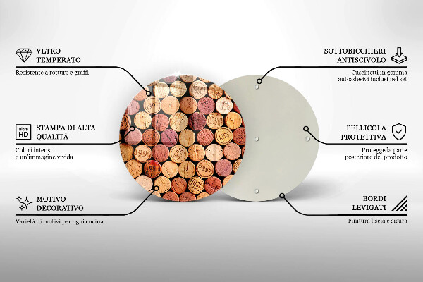 Skleněná deska do kuchyně Vzor vínové zátky