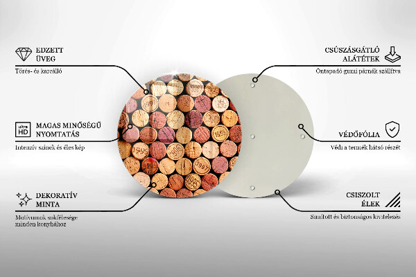 Skleněná deska do kuchyně Vzor vínové zátky