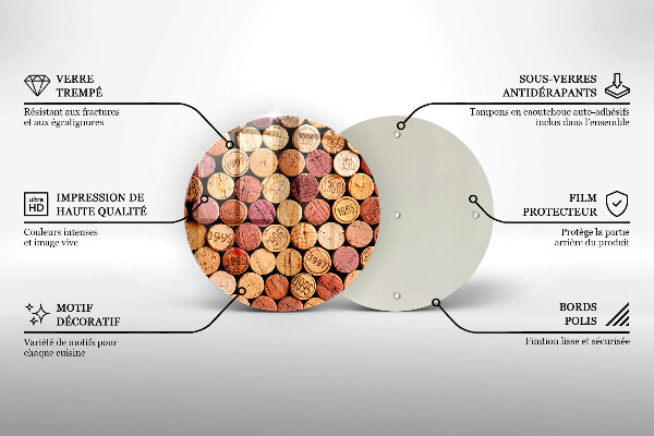 Skleněná deska do kuchyně Vzor vínové zátky